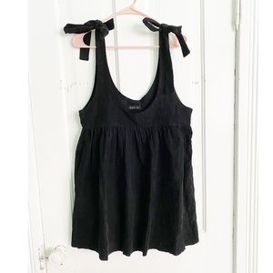 Black Corduroy Jumper Dress